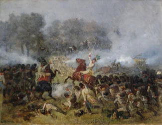 Infanteriegevecht in de kruitdamp